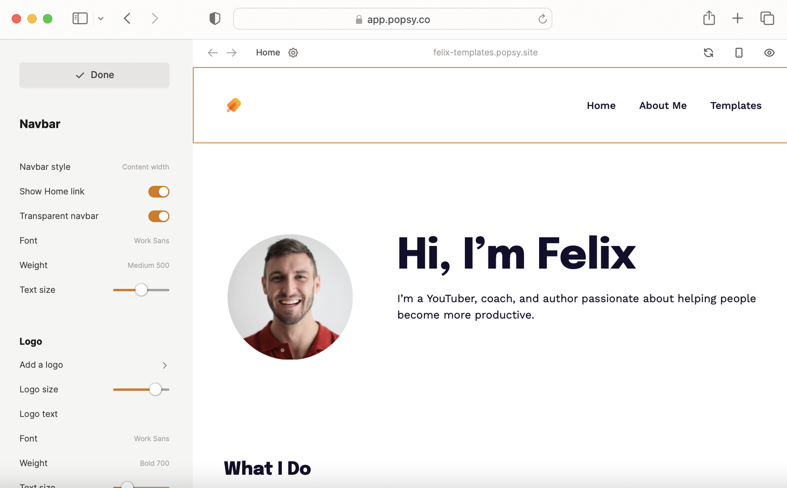 How To Create A Navigation Bar In Popsy